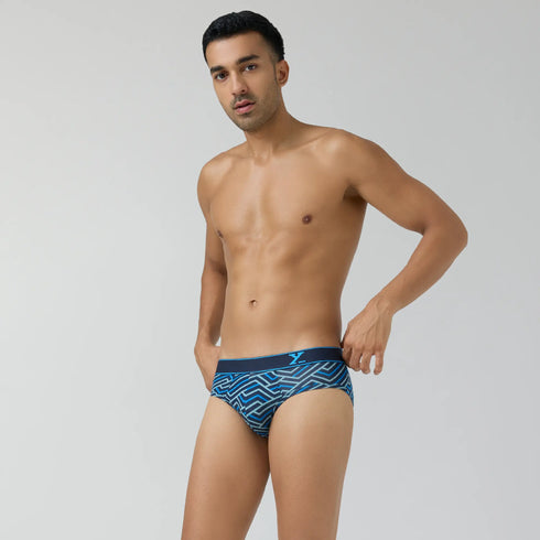 XYXX Parallax Cotton Briefs Blue Stripes