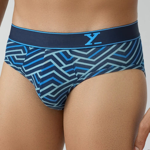 XYXX Parallax Cotton Briefs Blue Stripes