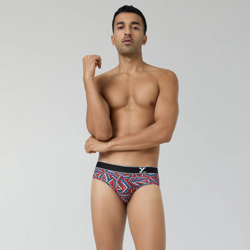 XYXX Parallax Cotton Briefs Red Stripes