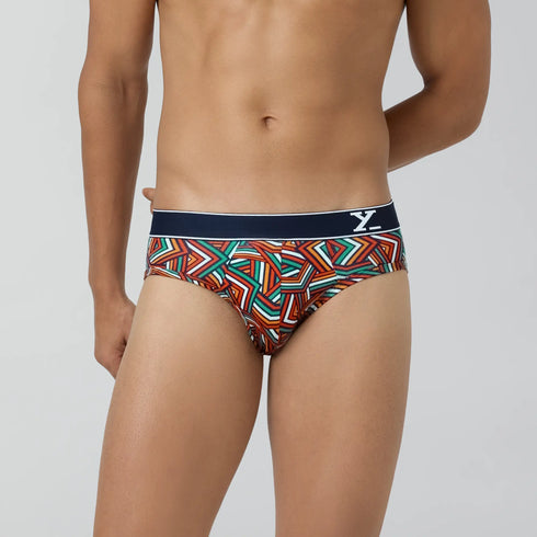 XYXX Parallax Cotton Briefs Yellow Stripes