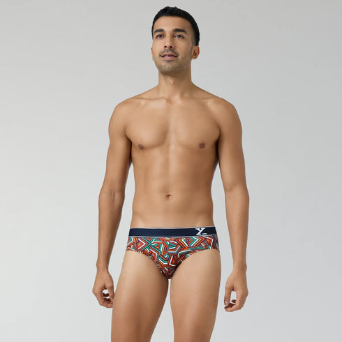 XYXX Parallax Cotton Briefs Yellow Stripes