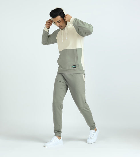 XYXX Quest French Terry Cotton Hoodie And Joggers Co-ord Set Butter White