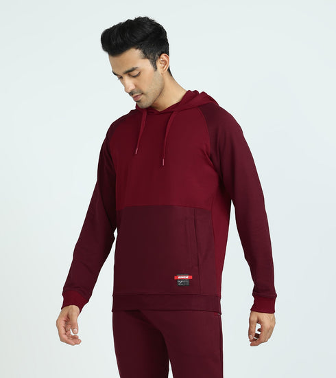 XYXX Quest French Terry Cotton Hoodie And Joggers Co-ord Set Scarlet Red