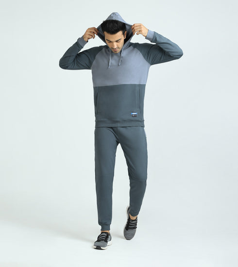 XYXX Quest French Terry Cotton Hoodie And Joggers Co-ord Set Slate Grey