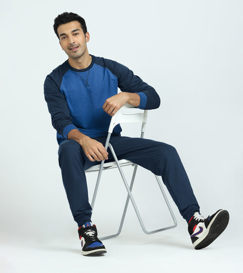 XYXX Quest French Terry Cotto-Blend Sweatshirt And Joggers Co-ord Set Atlas Blue