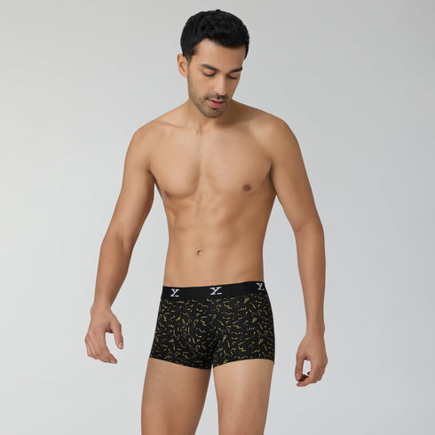 XYXX Aero Traq Cotton Trunks Blue Black Lovestruck Confetti (Pack of 6)