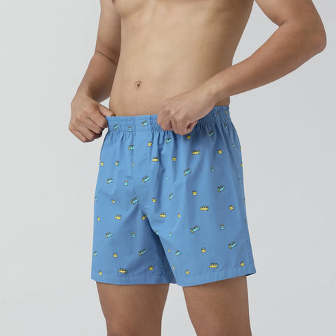 XYXX Splash Cotton Boxers - Bus Blue