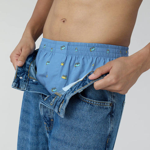 XYXX Splash Cotton Boxers - Bus Blue