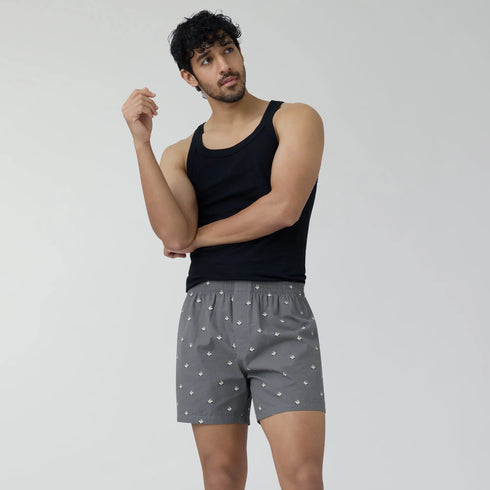 XYXX Splash Cotton Boxers - Vespa Grey