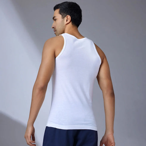XYXX Super-Soft Combed Cotton Vest Polar White (Pack of 2)