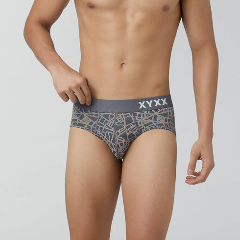 XYXX Urbane Modal Briefs Map Grey