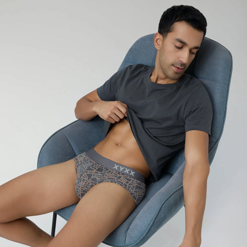 XYXX Urbane Modal Briefs Map Grey