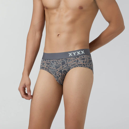 XYXX Urbane Modal Briefs Map Grey