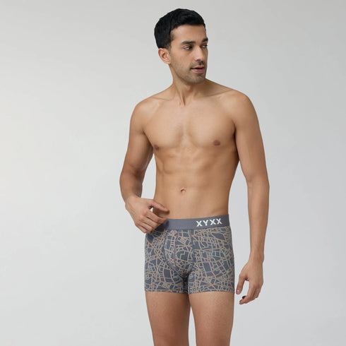 XYXX Urbane Modal Trunks Map Grey