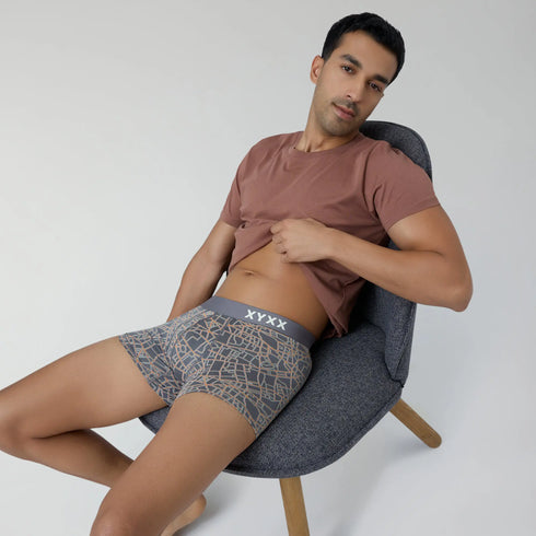 XYXX Urbane Modal Trunks Map Grey