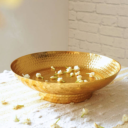 Metal Hammered Urli, Gold