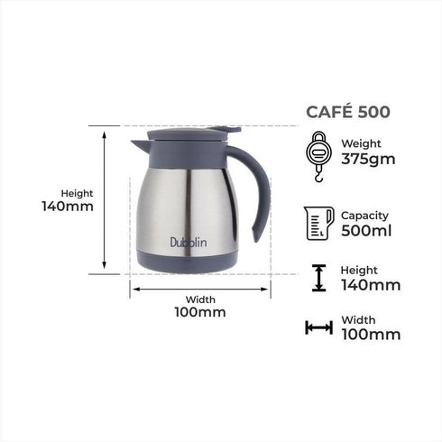 Dubblin Cafe Stainless Steel Double Wall Vacuum Insulated Thermos Flask