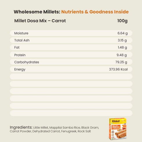 Weleet Millet Dosa Mix Carrot & Beetroot