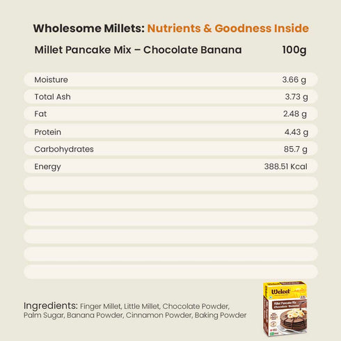 Weleet Millet Pancake Mix Mango Vanilla & Chocolate Banana