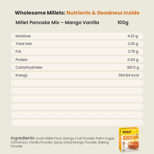 Weleet Millet Pancake Mix Mango Vanilla