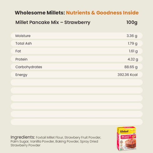 Weleet Millet Pancake Mix Strawberry & Chocolate Banana