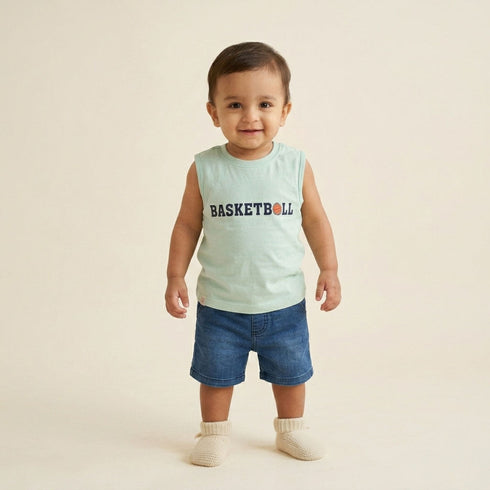 Bachpan kids wear New Born Tee-Mint Green