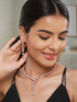 Rose Gold Plated Zircon Studded Luxe Pendant Necklace jewellery Set
