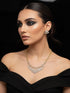 Gold Plated White AD Zircon Studded Long Haram Chain Jewellery Set