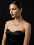 Gold Plated White AD Zircon Studded Long Haram Chain Jewellery Set