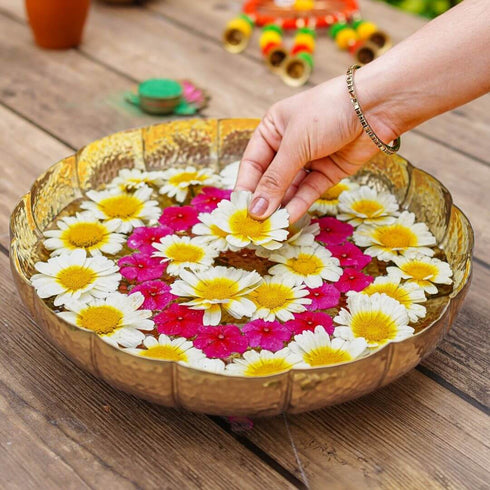 Mogra Metal Urli, Large, Gold