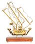 Brass Table Ship With Wooden Base 1.046kg