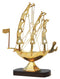Brass Table Ship With Wooden Base 0.57kg