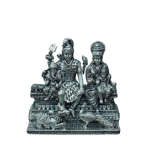 Pure Silver 92.5 Antique MURTHY Shiv Family 254.73g By Mahita Collections
