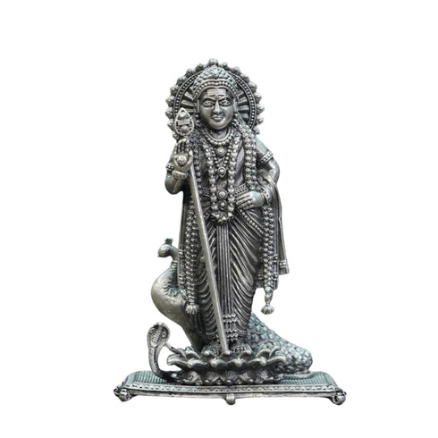 Pure Silver Antique Murugan Idol Standing 127.12G By Mahita Collections