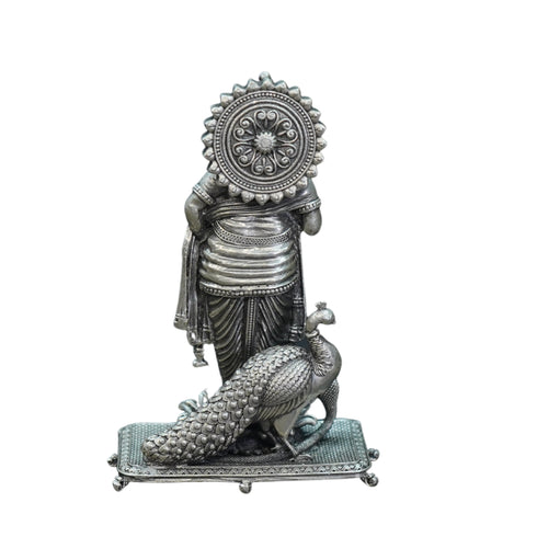Pure Silver Antique Murugan Idol Standing 127.12G By Mahita Collections