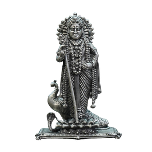 Pure Silver Antique Murugan Idol Standing 137.72G By Mahita Collections