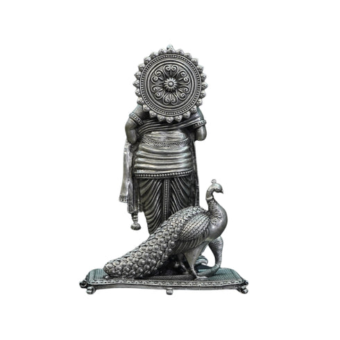 Pure Silver Antique Murugan Idol Standing 137.72G By Mahita Collections