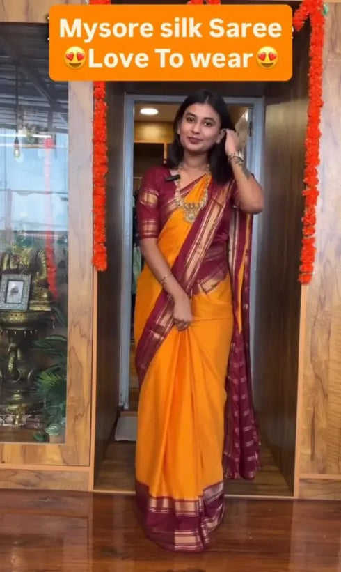 Ethnic Suits Mysore Silk Zip and Go South Indian Saree gown