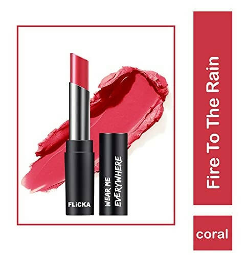 FLiCKA Wear Me Everywhere Creamy Matte Lipstick Fire To The Rain | Peach