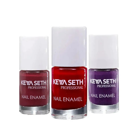 Keya Seth Aromatherapy Crimson + Wine N Dine + Grape Love Long Wear Nail Enamel Enriched with Vitamin E & Argan oil