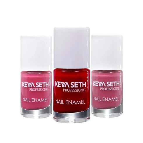 Keya Seth Aromatherapy Crimson + Soothing Pink + Lady Like Long Wear Nail Enamel Enriched with Vitamin E & Argan Oil