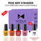 Moraze Cosmetics 4 Glamorous Glossy Nail Polish Kit FREE Top Coat for Extra Gloss