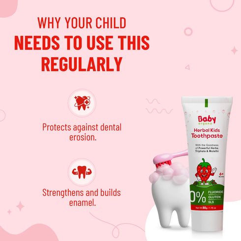 Babyorgano Herbal Kids Toothpaste Strawberry Flavour