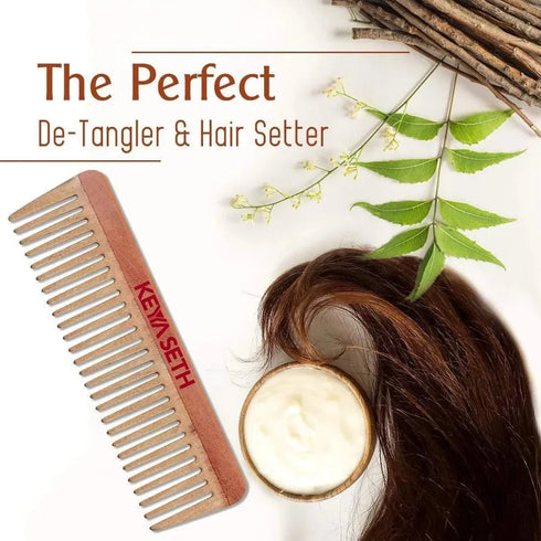 Keya Seth Aromatherapy Neem Wooden Comb Hair Growth for Men & Women All Purpose Large Size