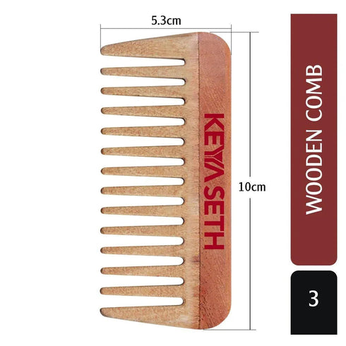 Keya Seth Aromatherapy Neem Wooden Comb Hair Growth for Men & Women Small Size