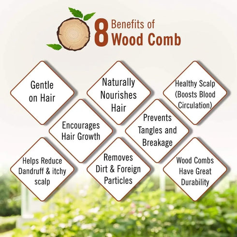 Keya Seth Aromatherapy Neem Wooden Comb Hair Growth for Men & Women Small Size