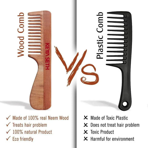 Keya Seth Aromatherapy Neem Wooden Handle Comb for Men & Women