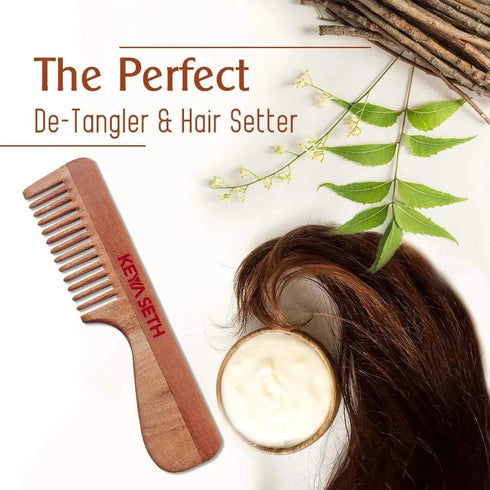 Keya Seth Aromatherapy Neem Wooden Handle Comb for Men & Women