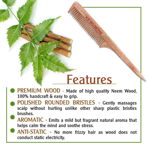 Keya Seth Aromatherapy Neem wooden Tail Comb