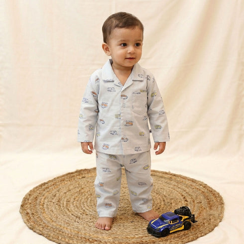 Bachpan kids wear Unisex Night Suite -Sky Blue Colour